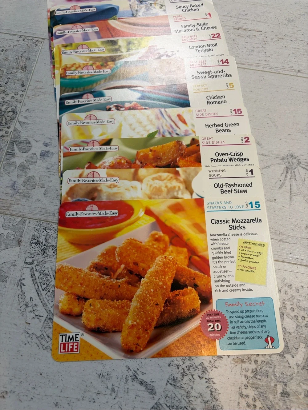 Time Life Vintage Recipe Cards Set of 12